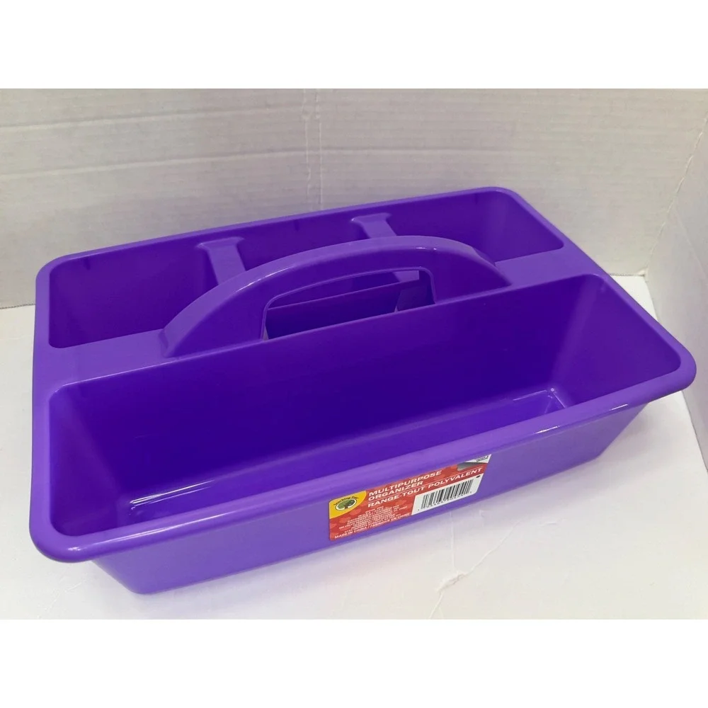 Teaching Tree Purple Multipurpose Organizer Caddy 4 Compartment Plastic Tote